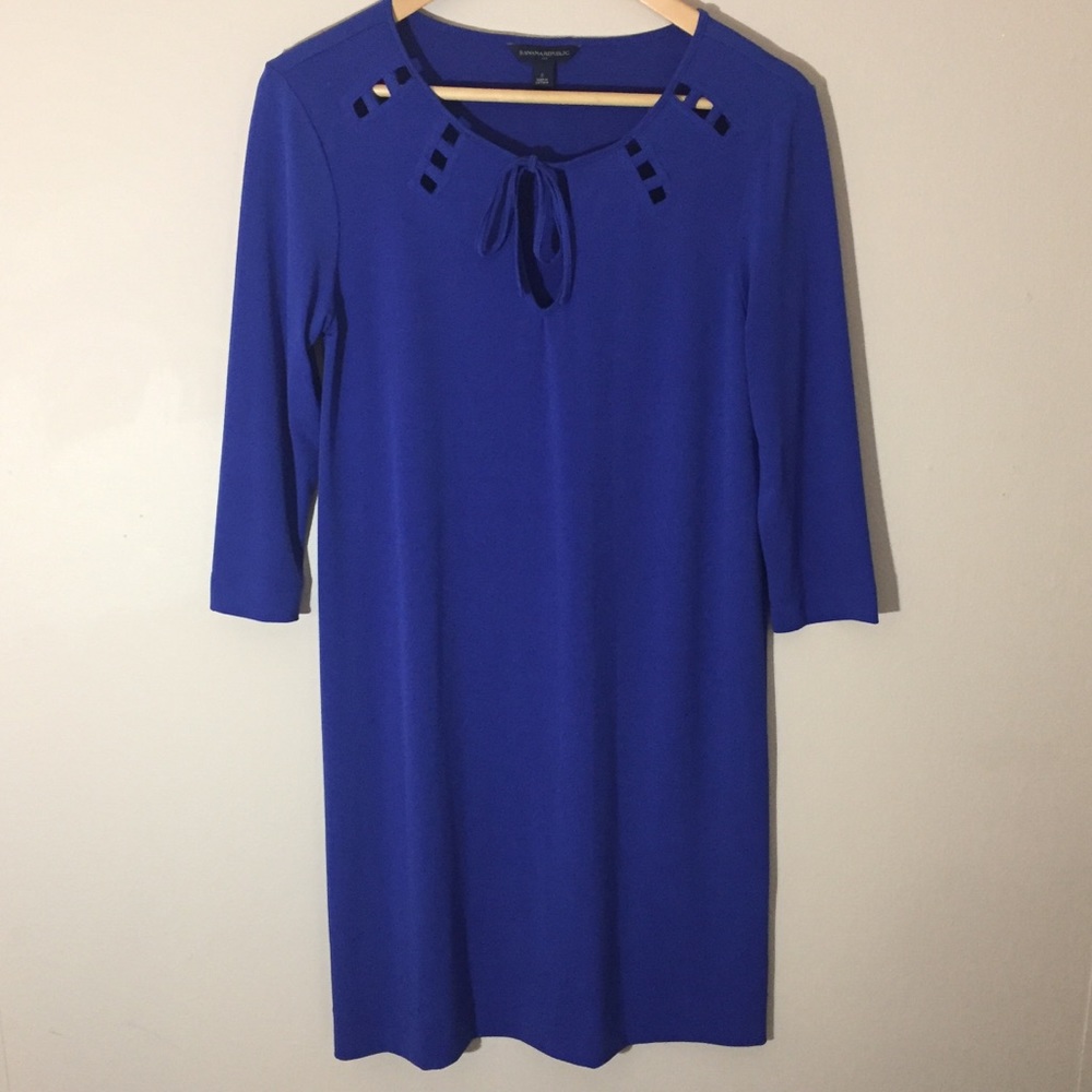 Banana Republic Jersey Cutout Dress Violet Purple Size Small has Sleeves